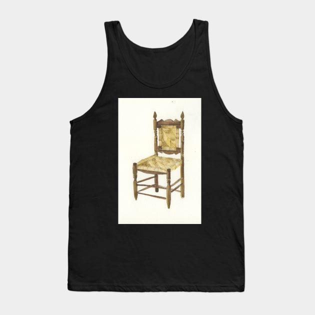 Woven Seat Wooden Chair Watercolor Tank Top by ellenmueller